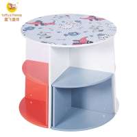 Toffy & Friends kids wooden round table 4 stools set novel design