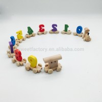 Wooden number train toy kids learning toy