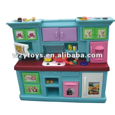 Kids plastic play kitchen toy set