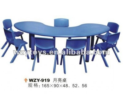 School Study Plastic Half Moon Style Table