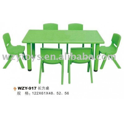 Preschool kids plastic table and chair set