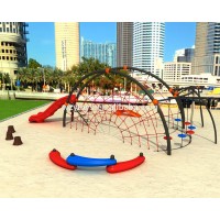 Children Playground Rope Cilmbing With Slide