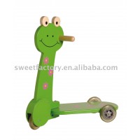 Children's wooden animal frog scooter toy,TM0111